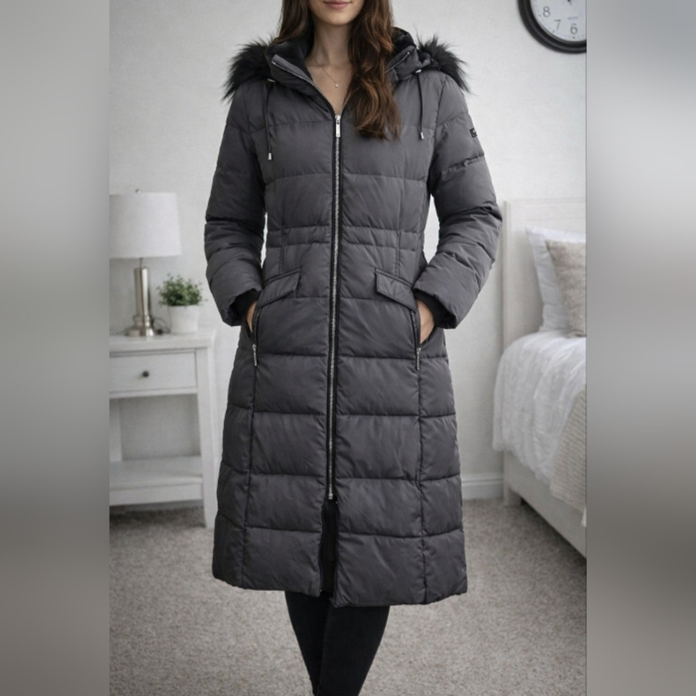 DKNY Grey Puffer Coat